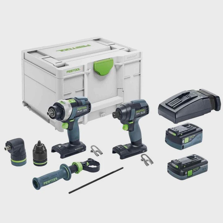 Festool TID 18 5,0/4,0-Set TPC 18/4 18V Brushless Percussion Drill & Impact Driver With 1 x 5.0Ah/4.0Ah Battery, Charger 577655