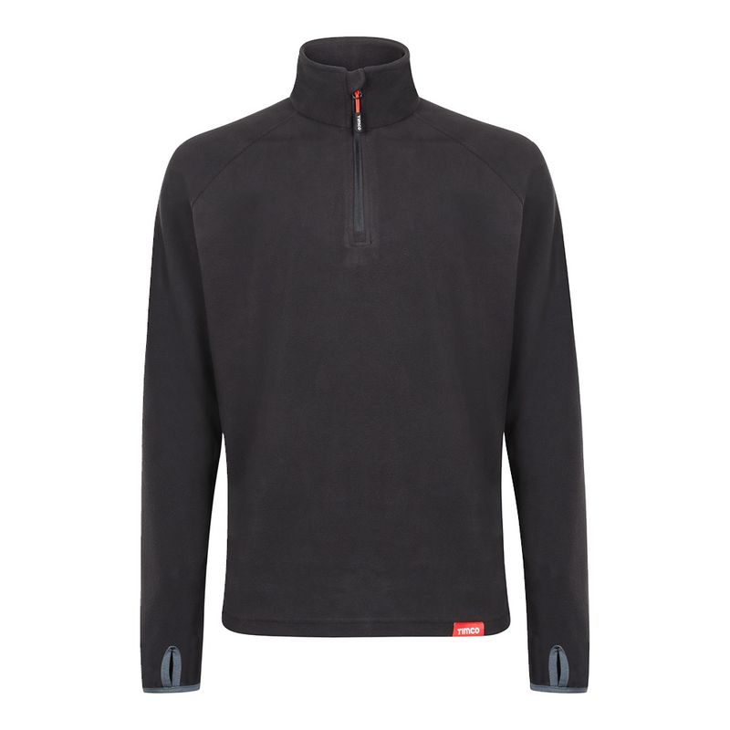 Timco Half Zip Overhead Fleece -Black Half-length front zip Medium HZOFBM