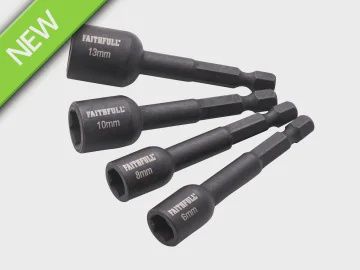 Faithfull XMS25NUTD4 4 Piece Impact Nut Driver Set