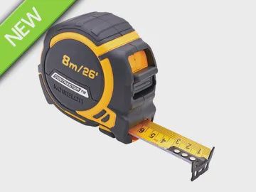 Komelon  XMS25PROTAPE 8m (26ft) Contractors Tape With Free Belt Clip