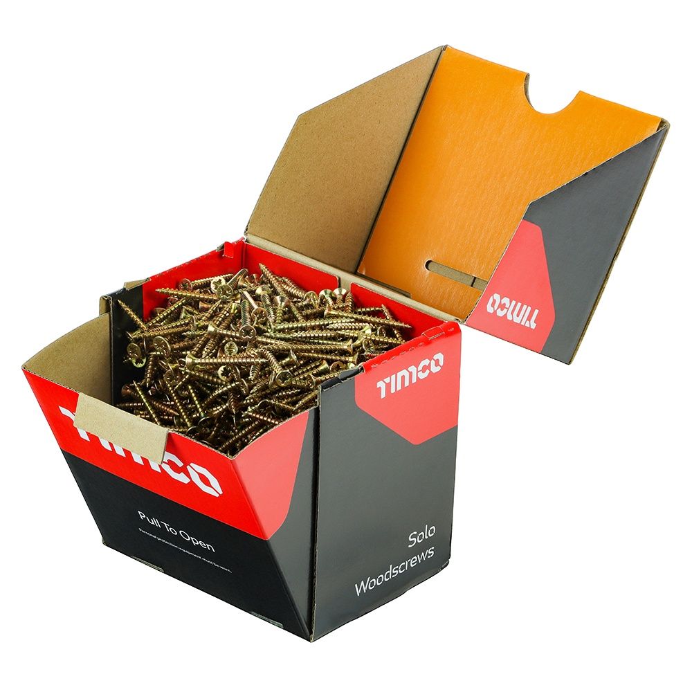 Timco Solo Chipboard & Woodscrews - Industry Pack - PZ - Double Countersunk - Yellow 4.0 x 40