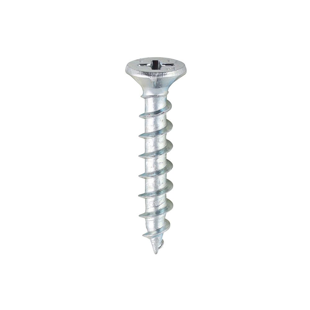 Timco Window Fabrication Screws - Countersunk with Ribs - PH - Single Thread - Gimlet Point - Zinc 4.3 x 25