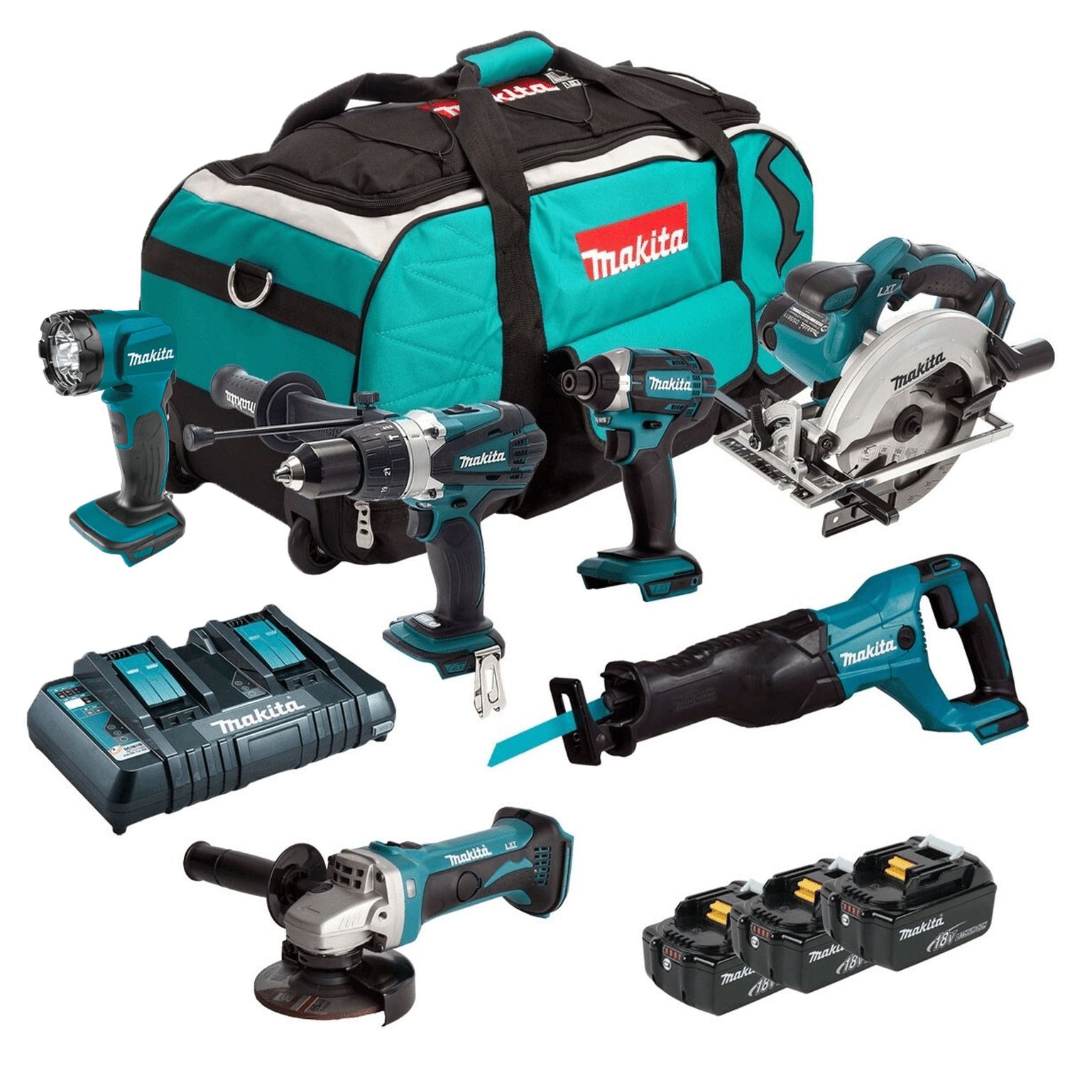 Makita DLX6072PT 18V LXT 6 Piece Kit with 3x 5.0Ah Batteries