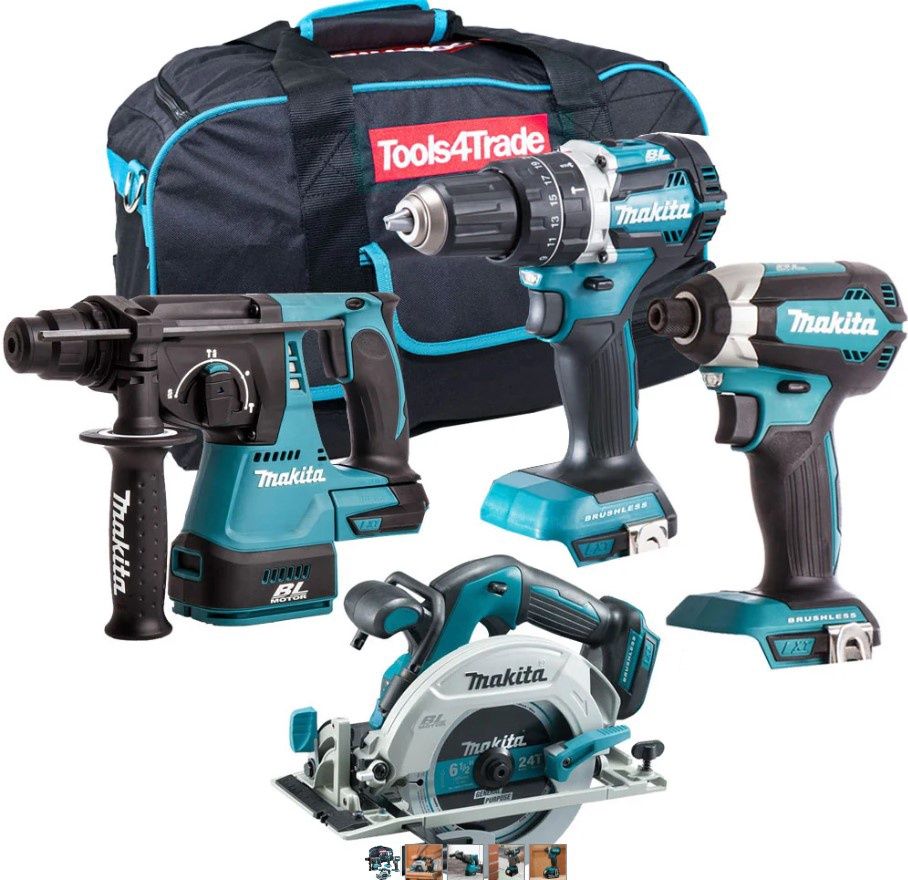 Makita 18V Cordless Brushless 4 Piece Tool Kit No Battery & Charger