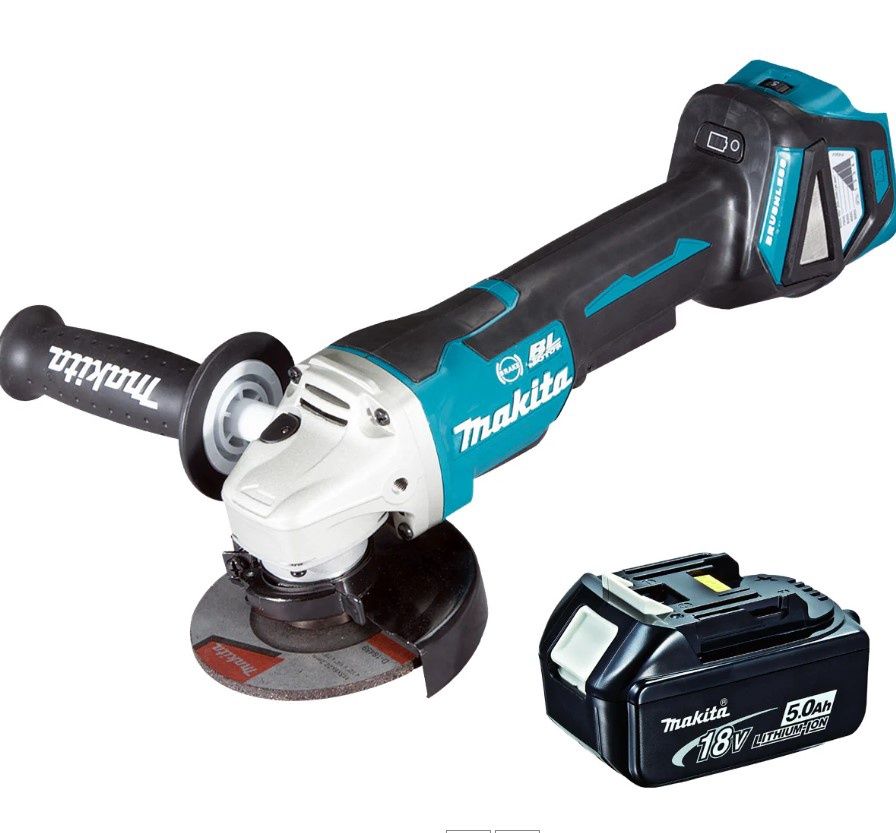 Makita DGA463 18V LXT 115mm Brushless Angle Grinder With 5.0Ah Battery