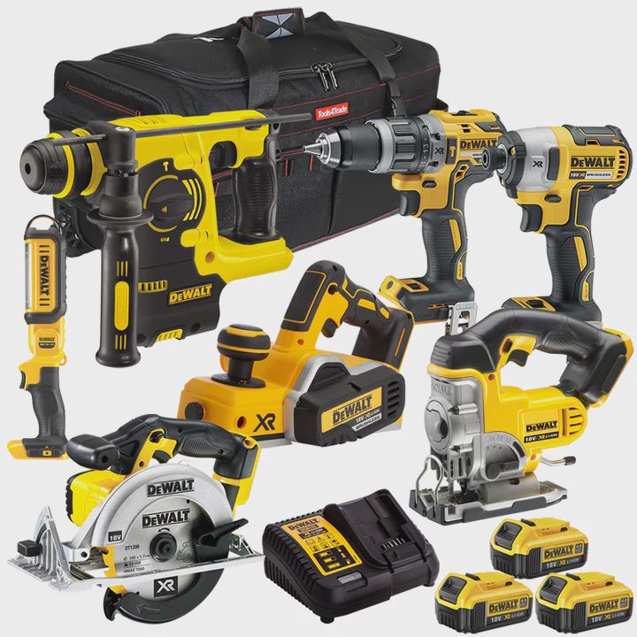 Dewalt 18V 7 Piece Power Tool Kit with 3 x 4.0Ah Battery & Charger T4TKIT-630