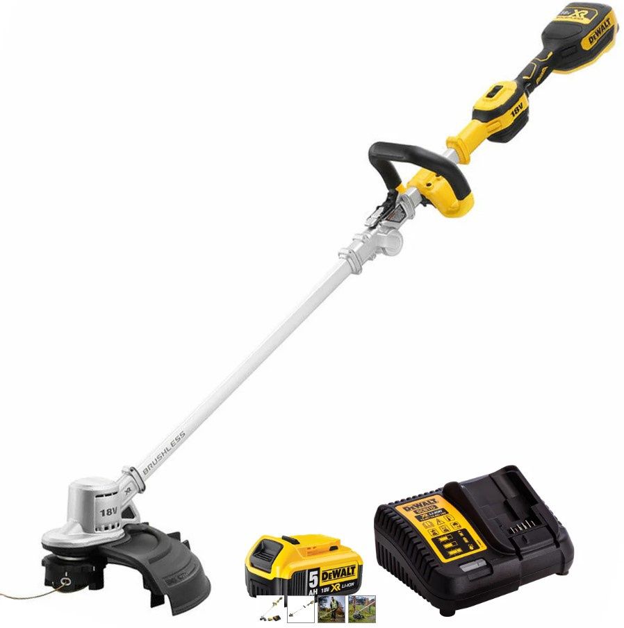 Dewalt DCMST561P1 18V Brushless String Trimmer with 1 x 5.0Ah Battery & Charger