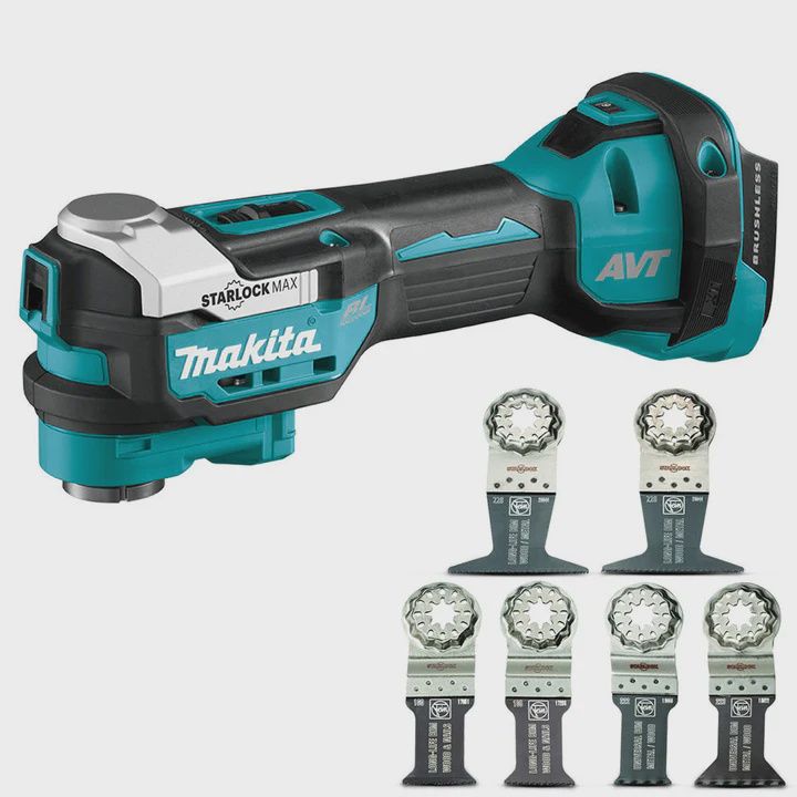 Makita DTM52Z 18V Brushless Oscillating Multi Tool With 6 Piece Accessories Set
