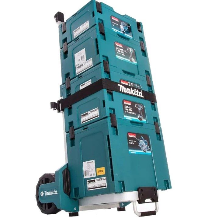 Makita STACK1 Stackable Case 4 Piece Set with MakPac Trolley