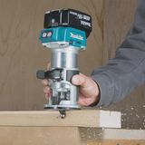 Makita DRT50ZJ 18V Brushless Router Trimmer with Plunge Router Base & Dust Nozzle Set
