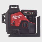 Milwaukee M123PL-401C 12V Green 360° 3 Plane Laser with 1 x 4.0Ah Battery, Charger & Case