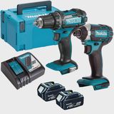 Makita DLX2131TJ 18V LXT Twin Kit 2 x 5.0Ah Batteries with 100 Piece Drill Set