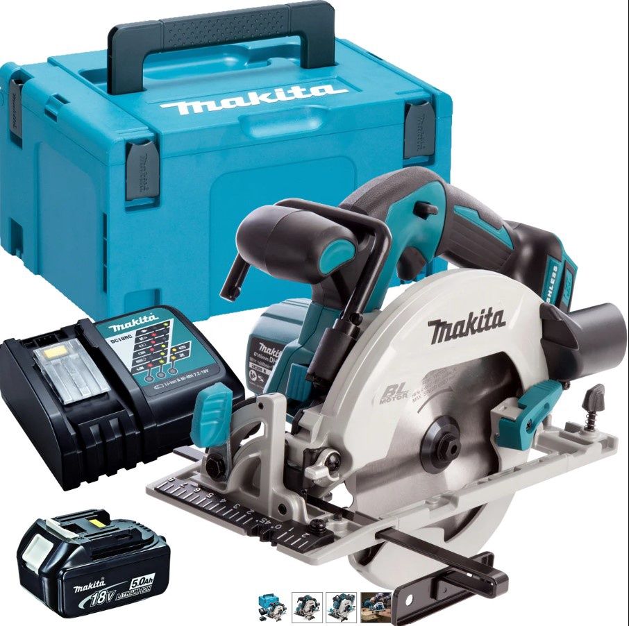 Makita DHS680Z 18V Brushless 165mm Circular Saw with 1 x 5.0Ah Battery & Charger in Case