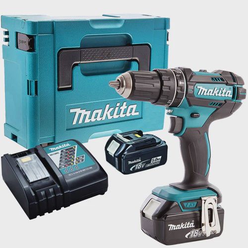 Makita DHP482Z 18V LXT Combi Drill with 2 x 5.0Ah Batteries & Charger in Case