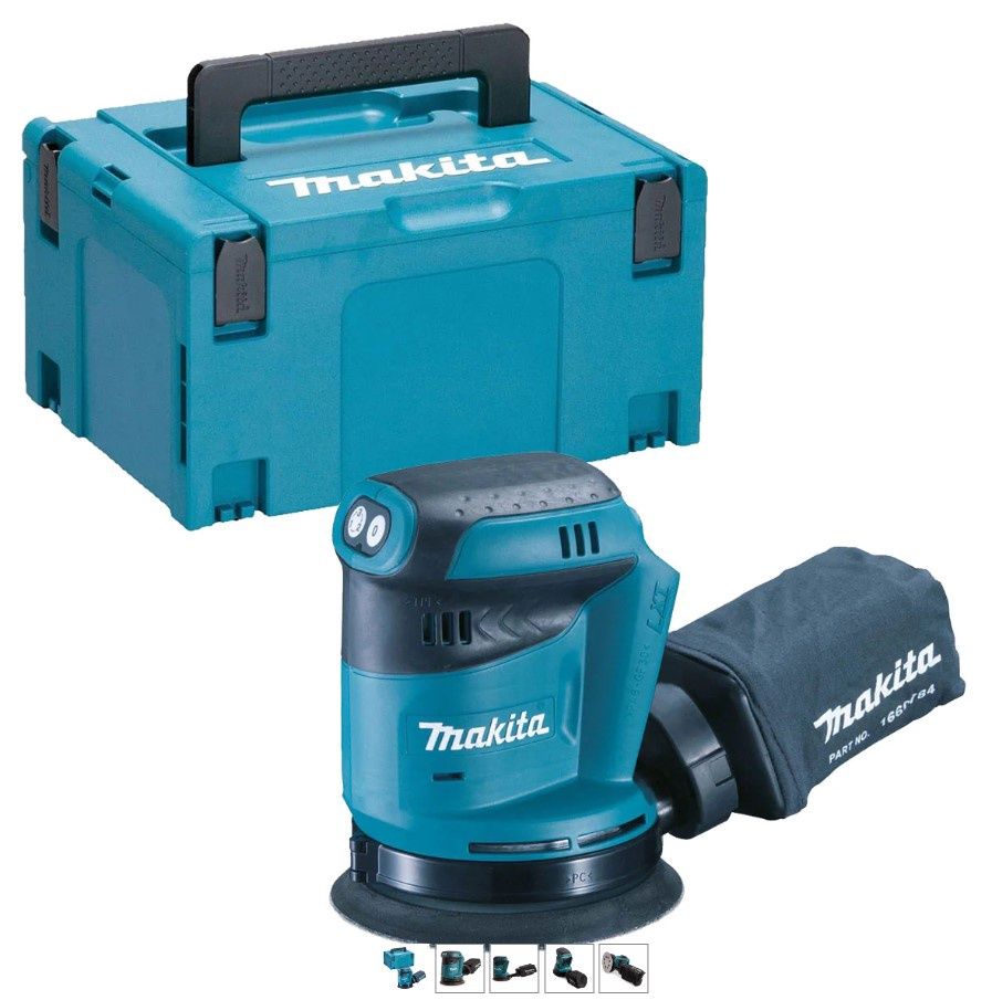 Makita DBO180Z 18V 125mm Random Orbit Sander with Makpac Type 3 Case