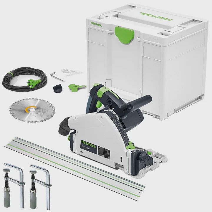 Festool TS 55 FEBQ-Plus 230V GB Circular Plunge-Cut Saw - 576706 With Guide Rail & Clamp