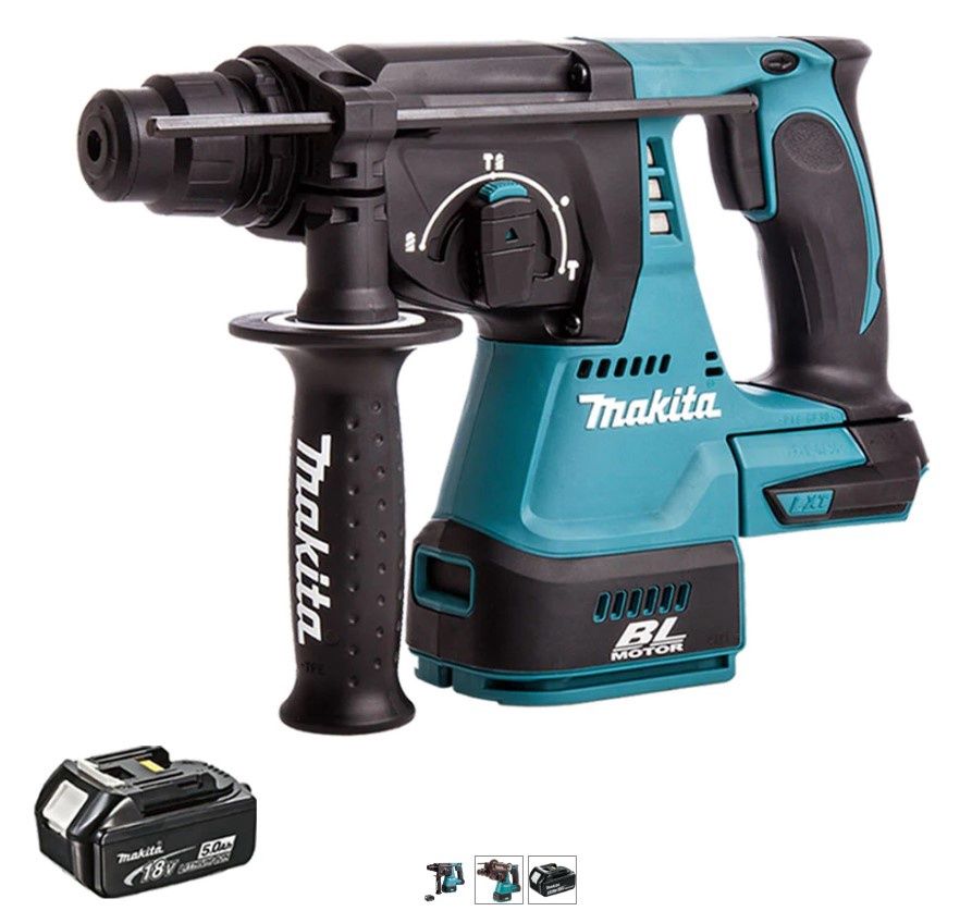Makita DHR242Z 18V SDS+ Brushless Hammer Drill With 1 x 5.0Ah Battery