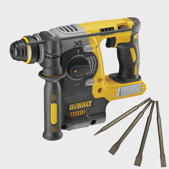 Dewalt DCH273N 18V Brushless SDS+ Rotary Hammer Drill with 4 Piece Chisel Set