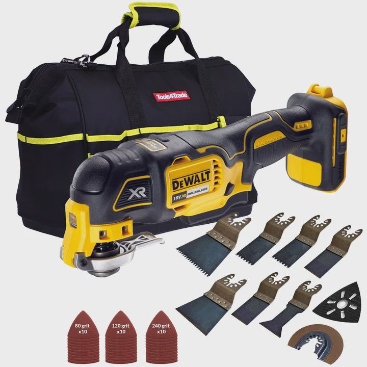Dewalt DCS355N 18V Brushless Oscillating Multitool Body with 39 Piece Accessories Set & Bag