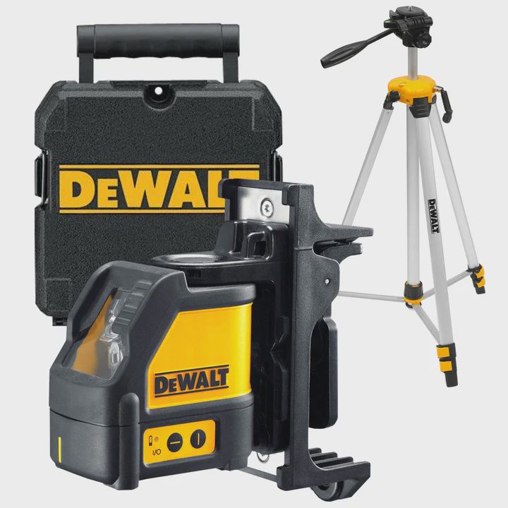 Dewalt DW088K Cross Line Laser Level Kit & Wall Mount Bracket with Extendable Tripod