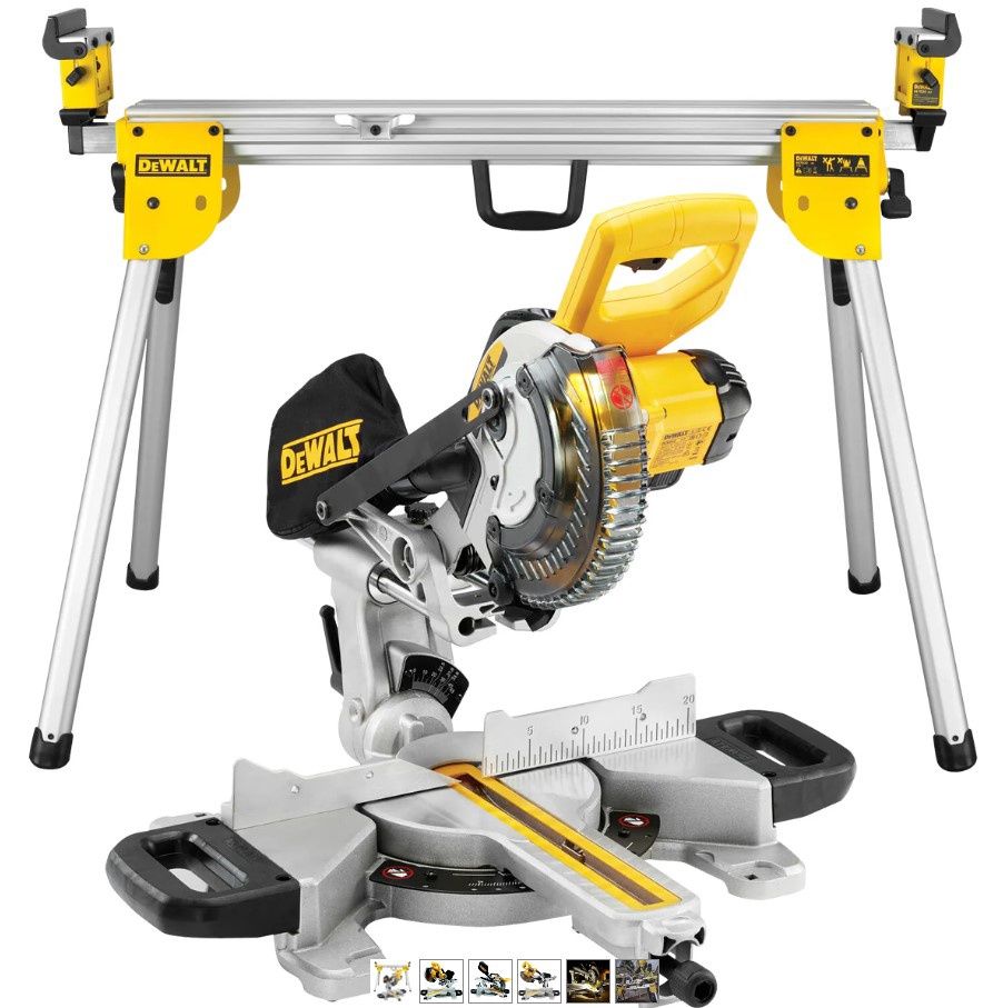 DeWalt DCS365N 18v 184mm XPS Slide Mitre Saw with Leg Stand