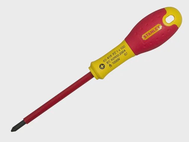 Stanely PZ0 x 75mm FatMax VDE Insulated Screwdriver Pozidriv Tip STA065417