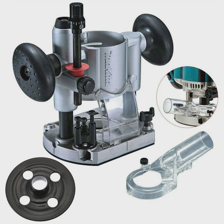 Makita 195563-0 Plunge Router Trimmer Base + Dust Nozzle 194733-8 + Guide Bush