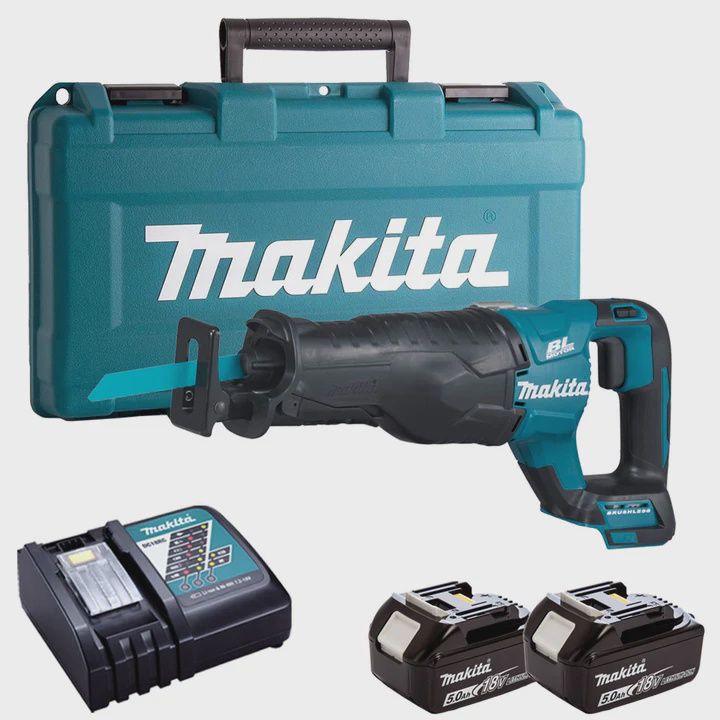 Makita DJR187Z 18V Brushless Reciprocating Saw With 2 x 5.0Ah Batteries &amp; Charger in Case