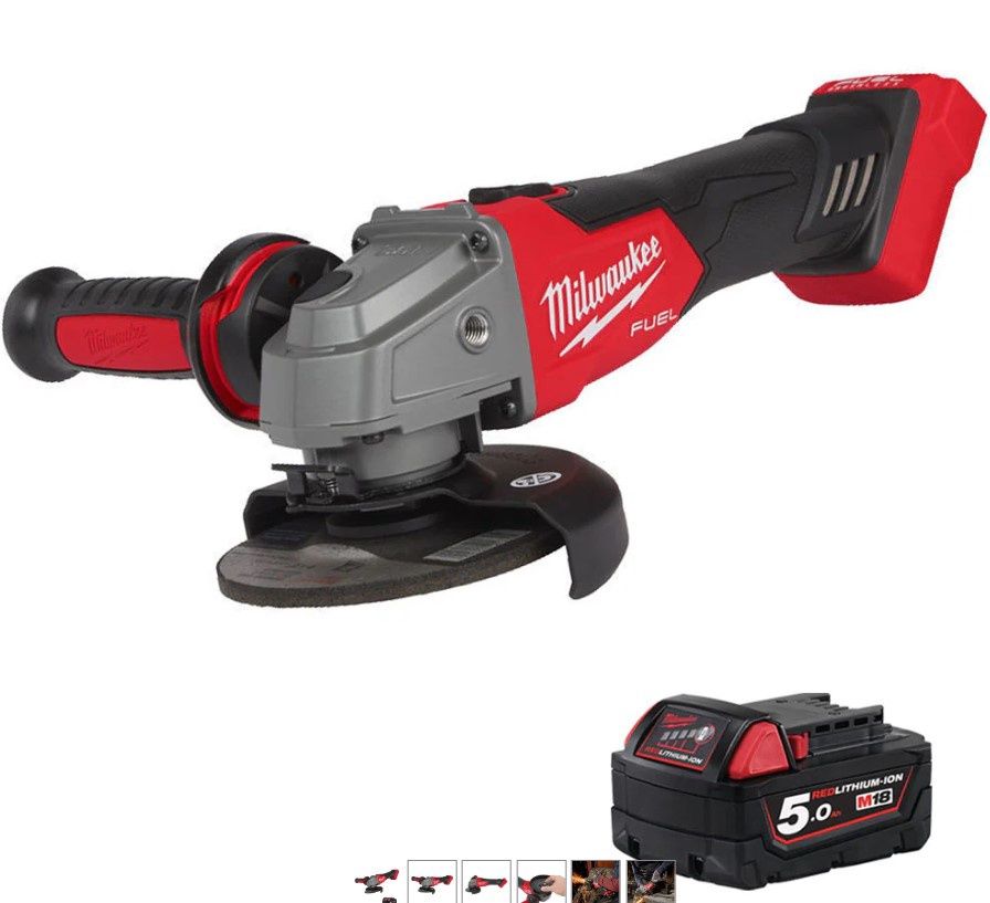 Milwaukee M18FSAG115X-0 18V 115mm Fuel Brushless Angle Grinder with 1 x 5.0Ah Battery