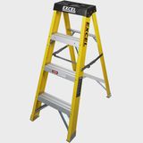 Excel Heavy Duty Fibreglass 5 Tread Ladder with Folding Hop up