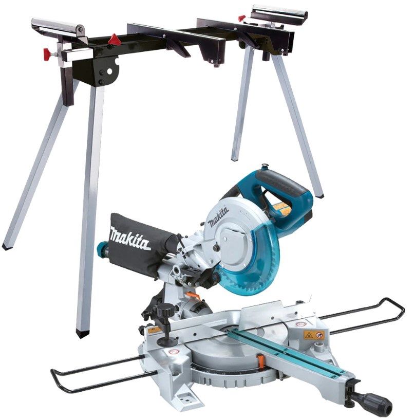Makita LS0815FLN 216mm Sliding Compound Mitre Saw 240V with Laser LED Light & Leg Stand
