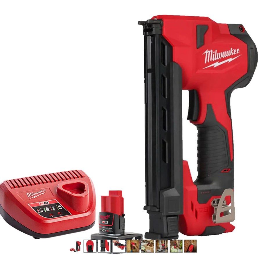Milwaukee M12 BCST-0 12V Cable Stapler with 1 x 4.0Ah Battery & Charger