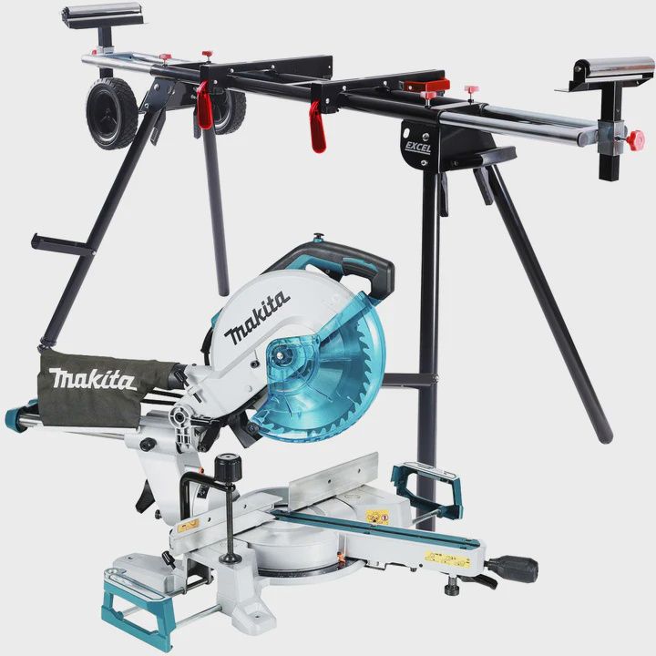 Makita LS1110F/2 260mm Slide Compound Mitre Saw 240V with Universal Wheel Stand