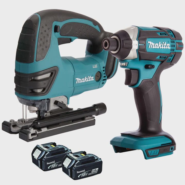 Makita Twin Pack 18V Jigsaw &amp; Impact Driver with 2 x 5.0AH Batteries