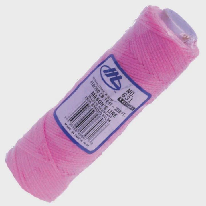 Marshalltown Masons Line 87m 285ft Fluorescent Pink Braided Nylon M631