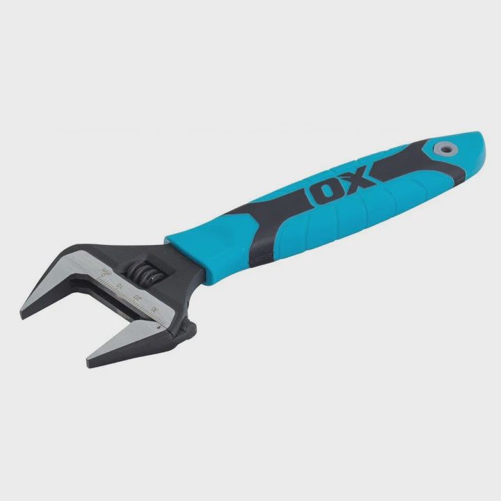 OX Tools P324608 Pro Adjustable Wrench Extra Wide Jaw 200mm/8" OX-P324608