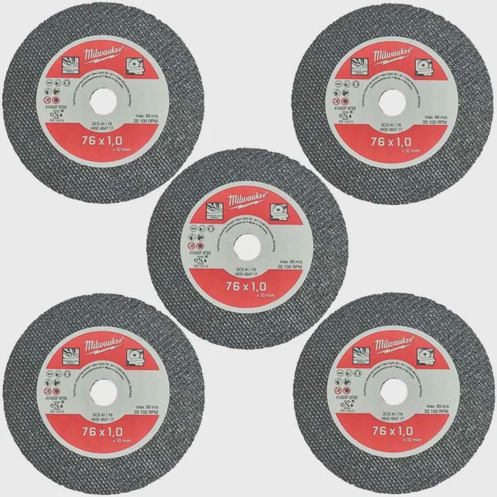 Milwaukee 76mm Metal Cutting Disc 4932464717 for M12 FCOT-0 - Pack of 5