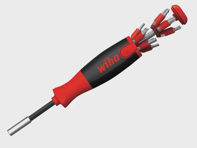 FF Wiha WHA38606 LiftUp 25 Magnetic Screwdriver with Bit Magazine (SL, PH, PZ, TX, Hex)