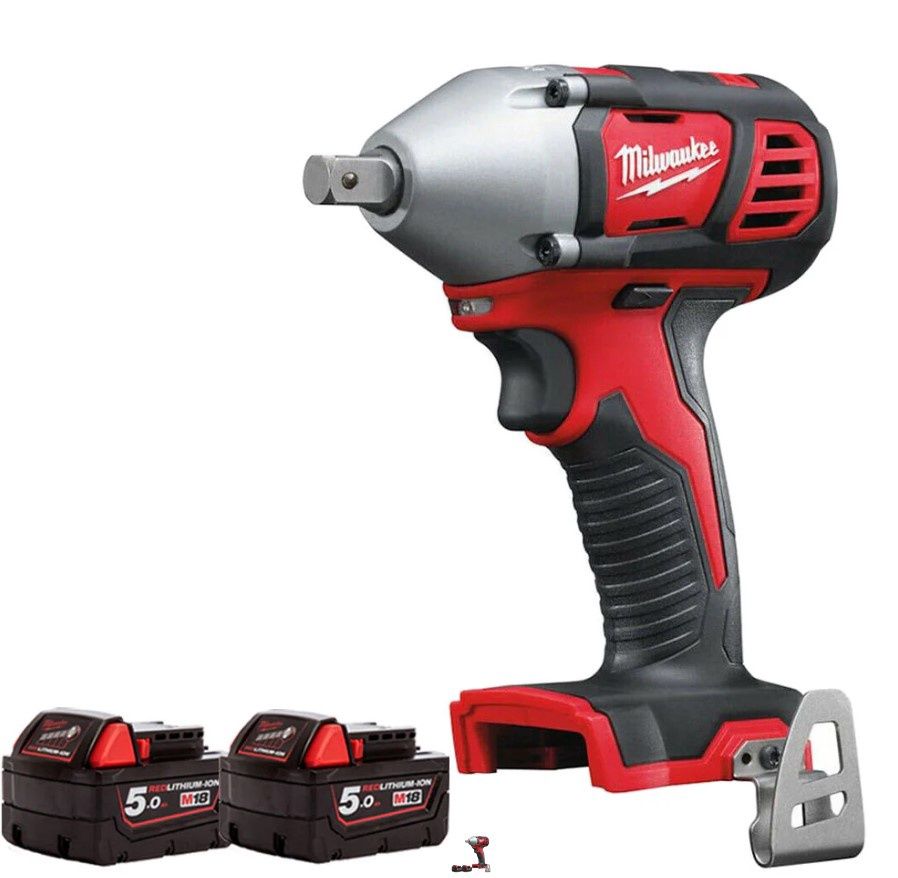 Milwaukee M18BIW12-0 18V 1/2" Impact Wrench with 2 x 5.0Ah Batteries