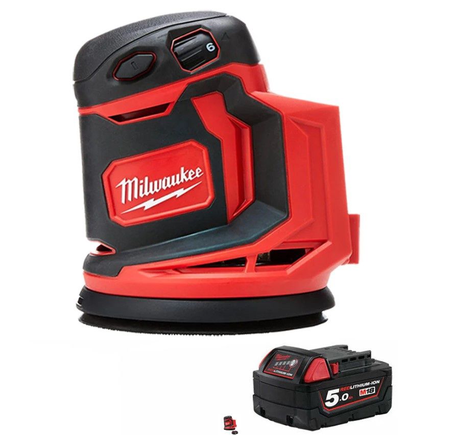 Milwaukee M18BOS125-0 18V 125mm Random Orbital Sander with 1 x 5.0Ah Battery