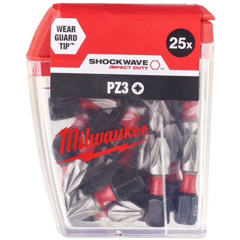 Milwaukee Shockwave PZ3 25mm Screwdriver Bits 25 Piece Set 4932472043