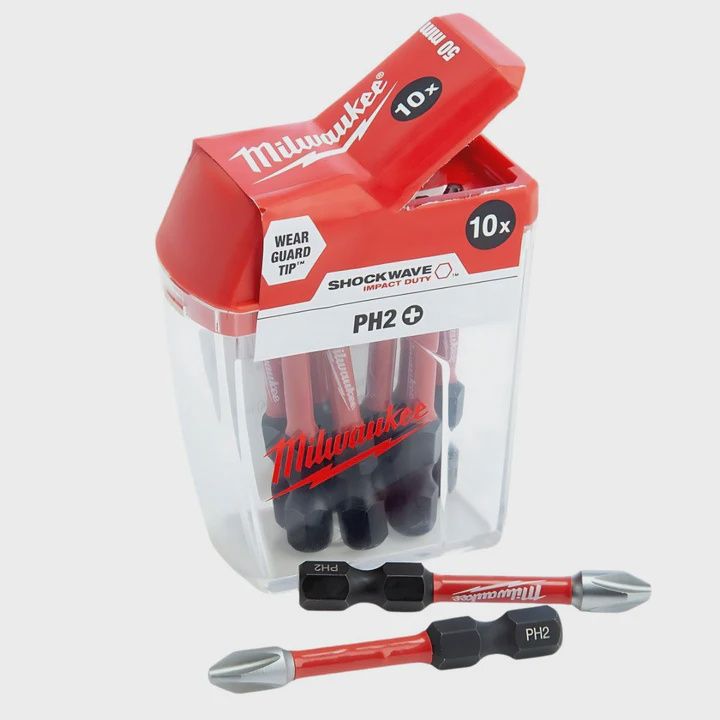 Milwaukee Shockwave PH2 Screwdriver Bits 50mm Pack of 10