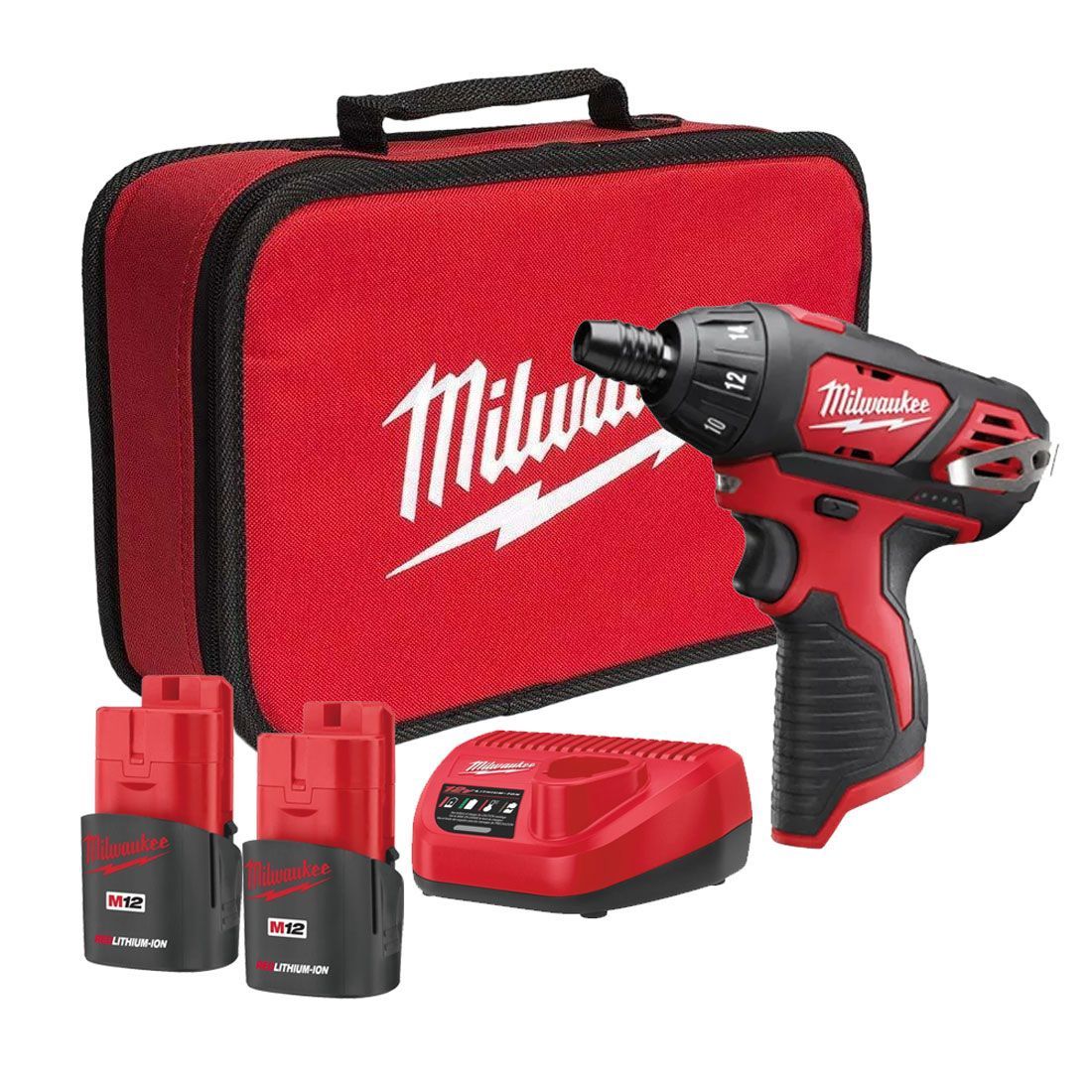 Milwaukee M12SET1D-152B 12V Screwdriver with 2 x 1.5Ah Batteries Charger & Bag 4933448797