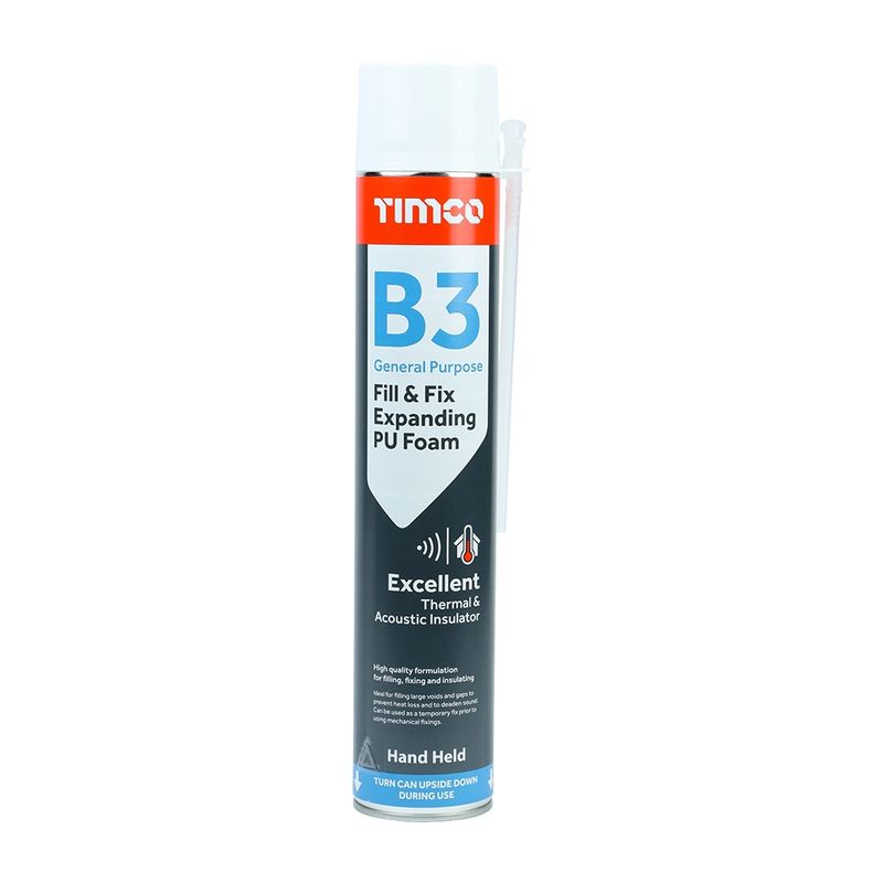 Timco 247596 Fix and Fill Expanding PU Foam (B3) - Hand Held 750ML
