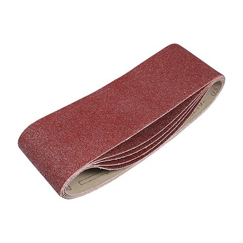 Timco Addax 100 x 610mm 40 Grit Sanding Belts Red Pack of 5 231147