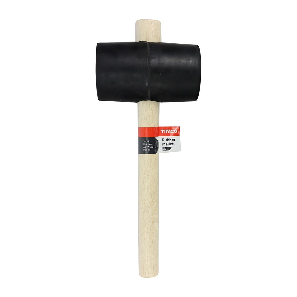 Timco 32oz Multi-Purpose White Rubber Mallet Ash wood Black 468269