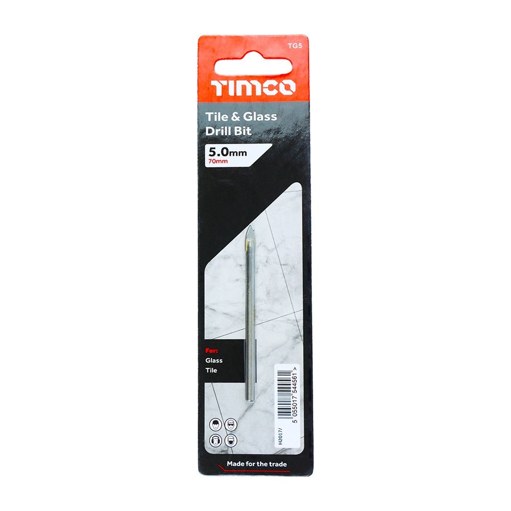 Timco 5.0mm Arrow Head Addax Tile & Glass Bit Tungsten Carbide tip TG5
