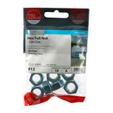 Timco Hexagonal Full Nut (DIN 934) Zinc M12 (10/TimBag) 12HNUTZP