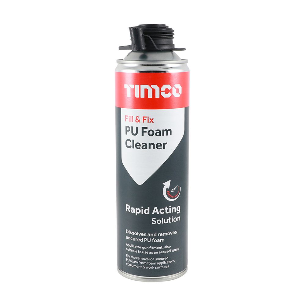 Timco PU Foam Cleaner Universal 500ml Rapid Solution Dissolve Remove 247893