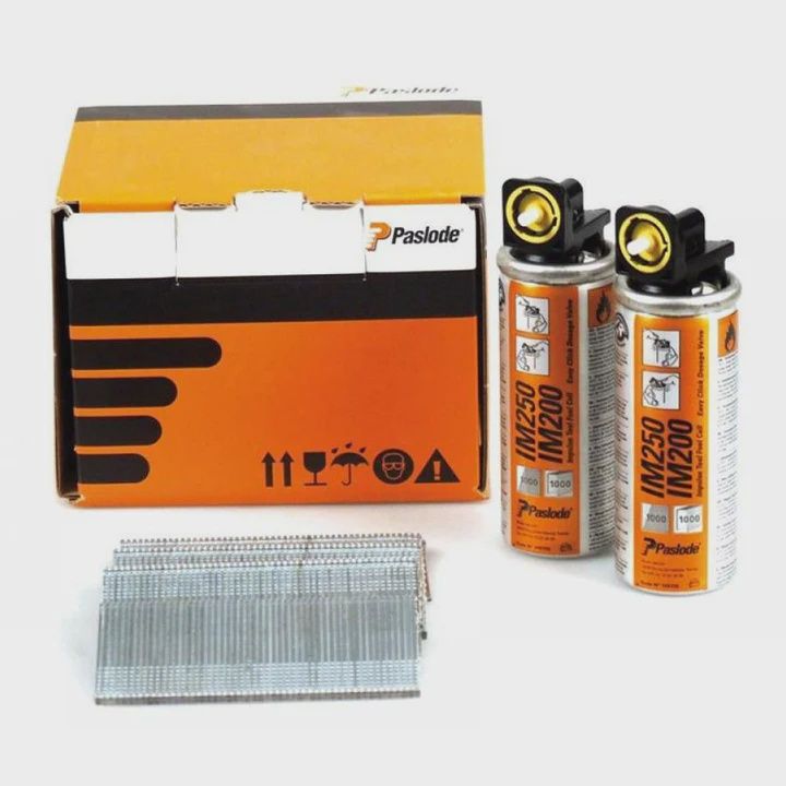 Paslode IM65 921588 16G x 32mm ELGV Straight Electro Galvanised Brad Fuel Pack 2000/Box with 2 Fuel Cell